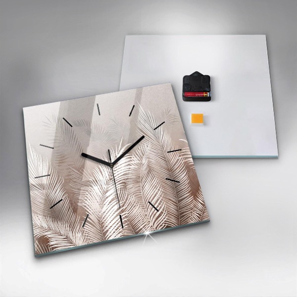 Wanduhr quadratisch mit motiv Tropische Blätter