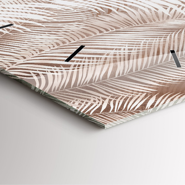 Wanduhr quadratisch mit motiv Tropische Blätter