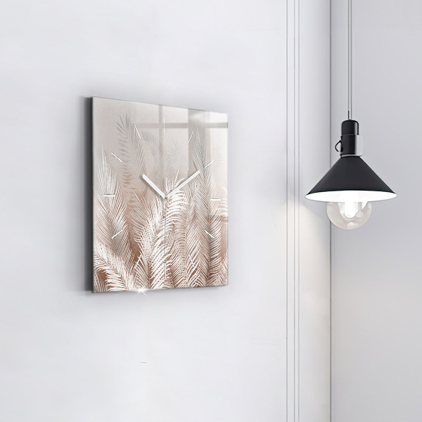 Wanduhr quadratisch mit motiv Tropische Blätter