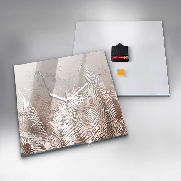 Wanduhr quadratisch mit motiv Tropische Blätter