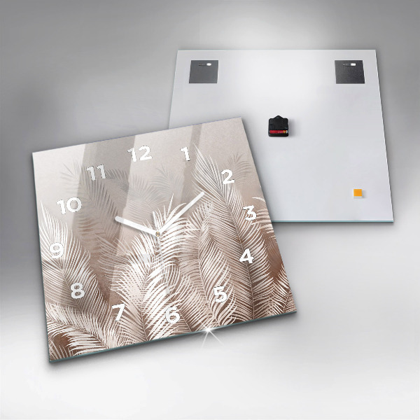 Wanduhr quadratisch mit motiv Tropische Blätter
