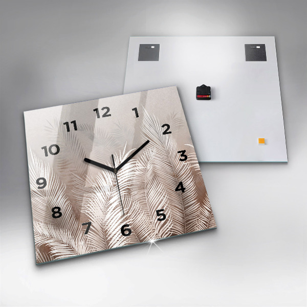 Wanduhr quadratisch mit motiv Tropische Blätter