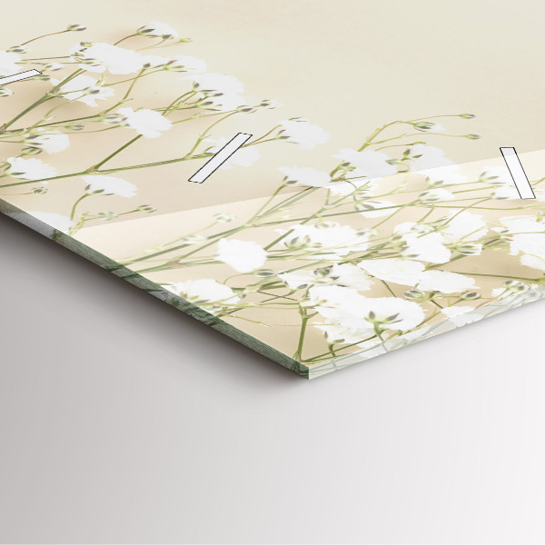 Wanduhr modern quadratisch Blühende Blumen