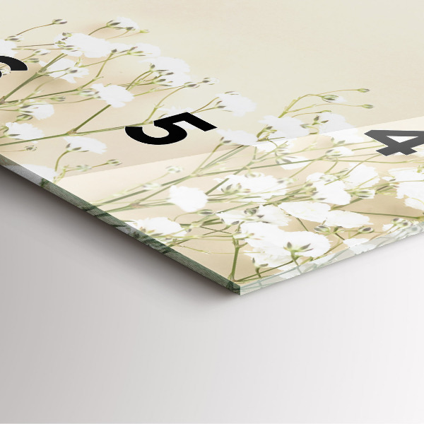 Wanduhr modern quadratisch Blühende Blumen