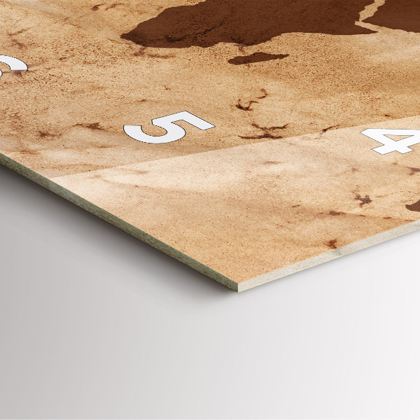 Wanduhr quadratisch mit motiv Alte Weltkarte