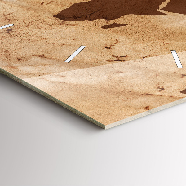 Wanduhr quadratisch mit motiv Alte Weltkarte