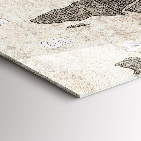 Wanduhr quadratisch Weltkarte Zeitung