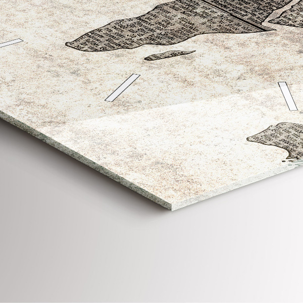 Wanduhr quadratisch Weltkarte Zeitung