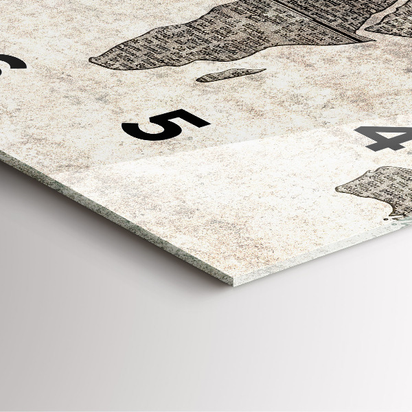 Wanduhr quadratisch Weltkarte Zeitung