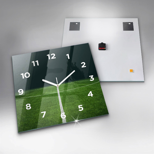 Wanduhr quadratisch mit motiv Fußballfeld
