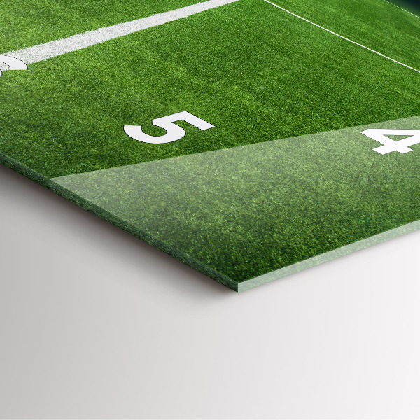 Wanduhr quadratisch mit motiv Fußballfeld