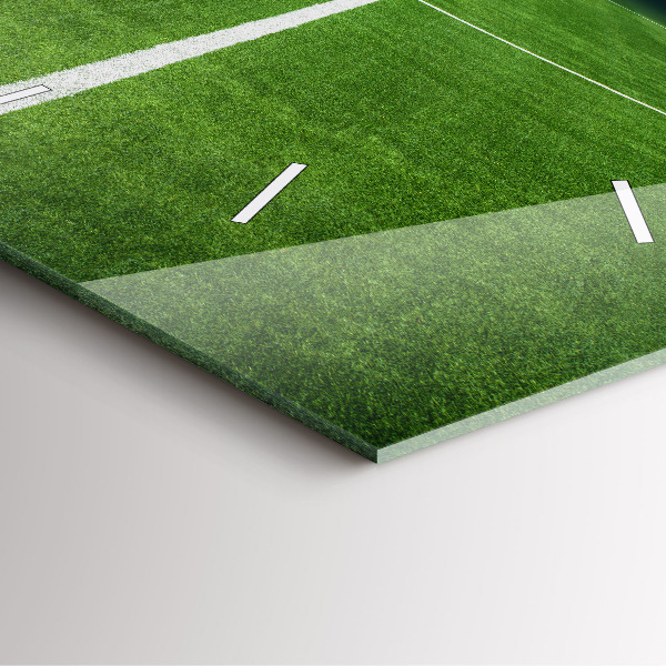 Wanduhr quadratisch mit motiv Fußballfeld