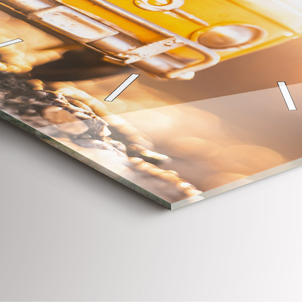 Wanduhr modern quadratisch Auto im Urlaub