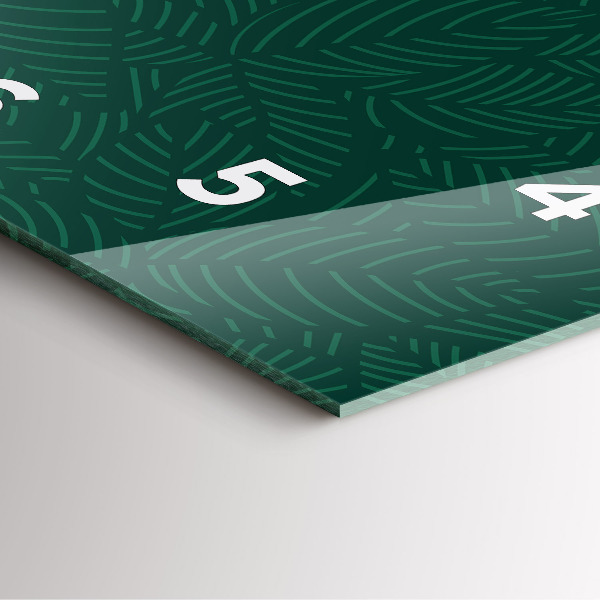 Wanduhr modern quadratisch Muster aus Blättern