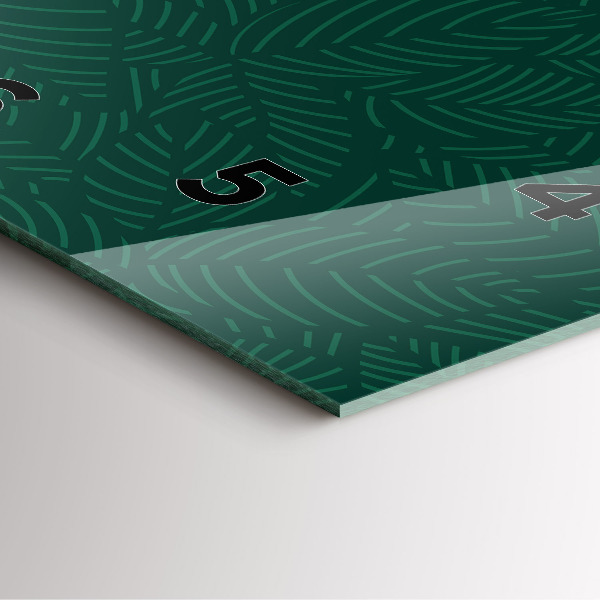 Wanduhr modern quadratisch Muster aus Blättern