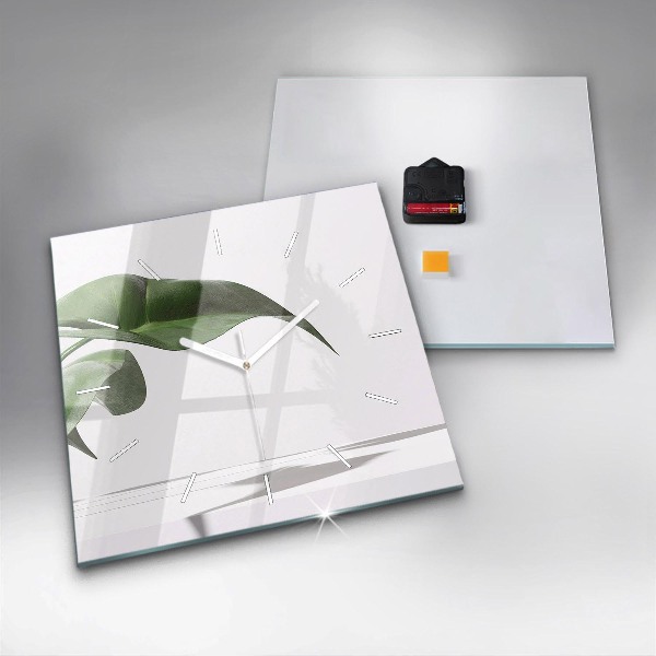 Wanduhr modern quadratisch Abstrakte Blätter