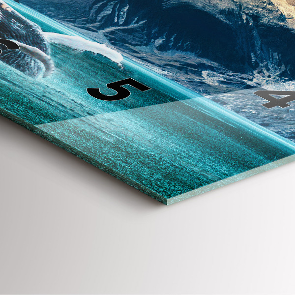 Wanduhr modern quadratisch Walfisch Wasser