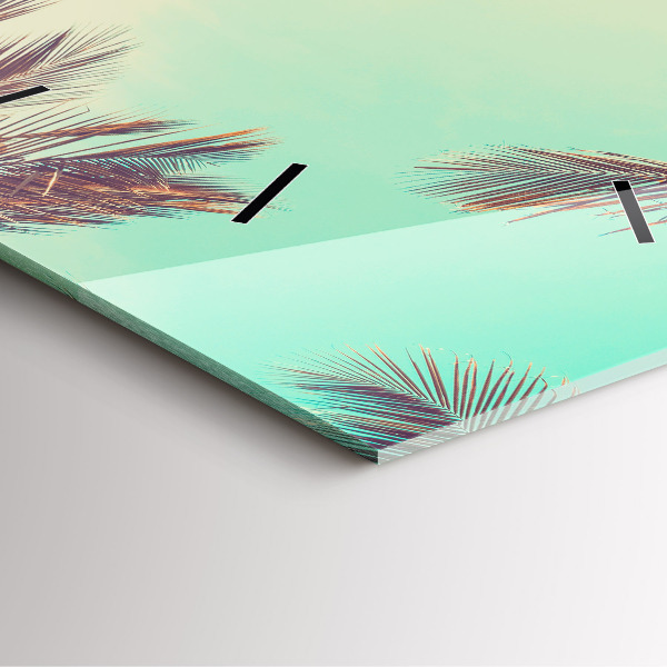 Wanduhr quadratisch mit motiv Tropische Palmen