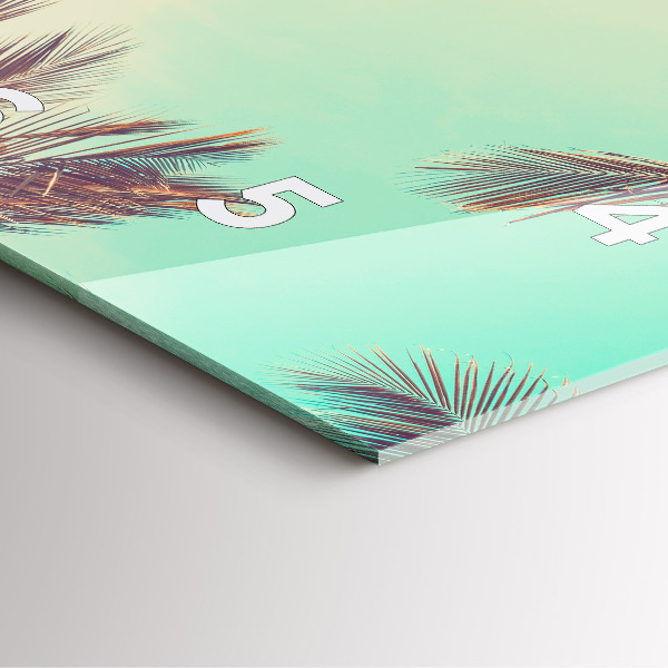 Wanduhr quadratisch mit motiv Tropische Palmen