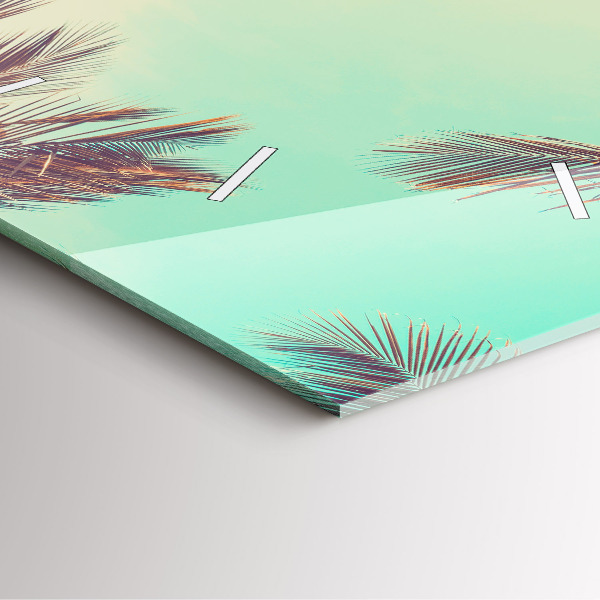 Wanduhr quadratisch mit motiv Tropische Palmen