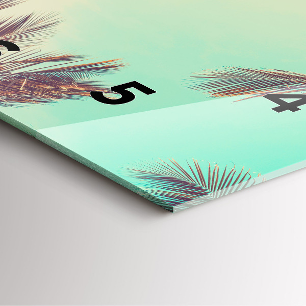 Wanduhr quadratisch mit motiv Tropische Palmen