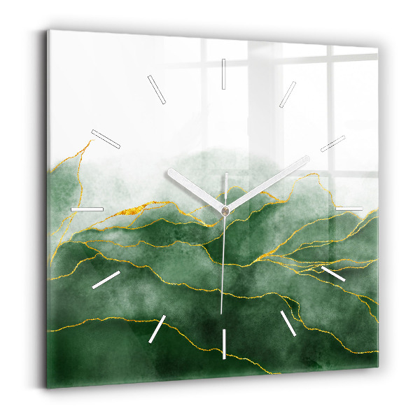 Wanduhr quadratisch mit motiv Abstrakte Blätter