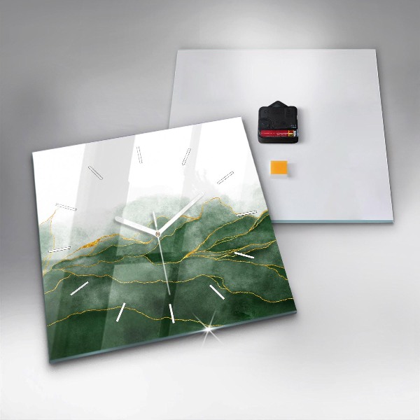 Wanduhr quadratisch mit motiv Abstrakte Blätter