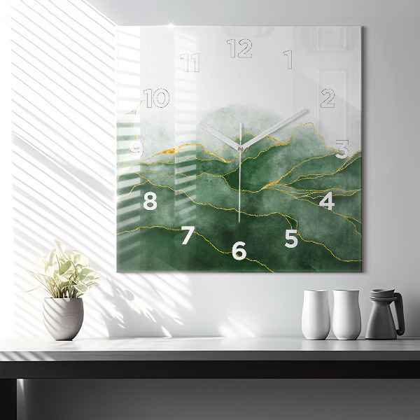 Wanduhr quadratisch mit motiv Abstrakte Blätter
