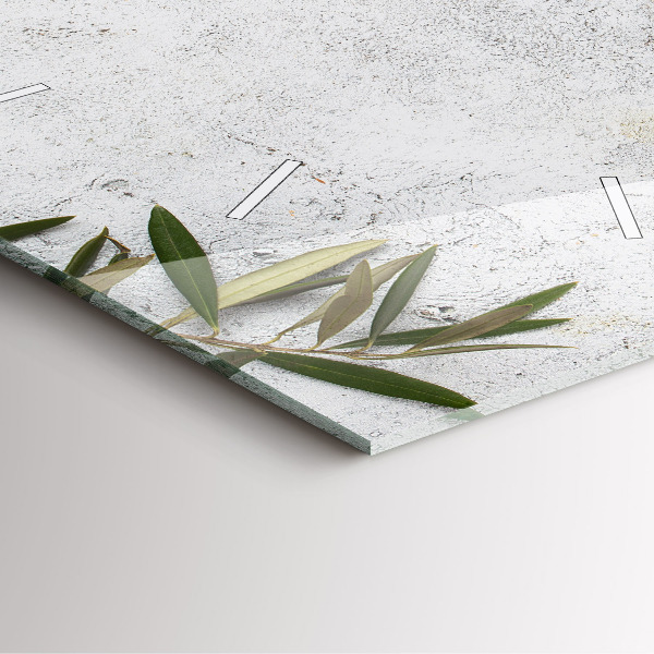 Wanduhr quadratisch mit motiv Minimalistische Oliven