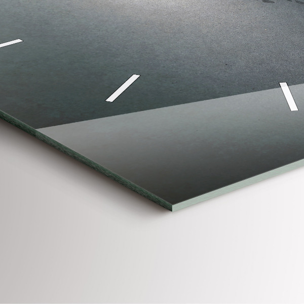 Wanduhr quadratisch Wanderer in der Dunkelheit