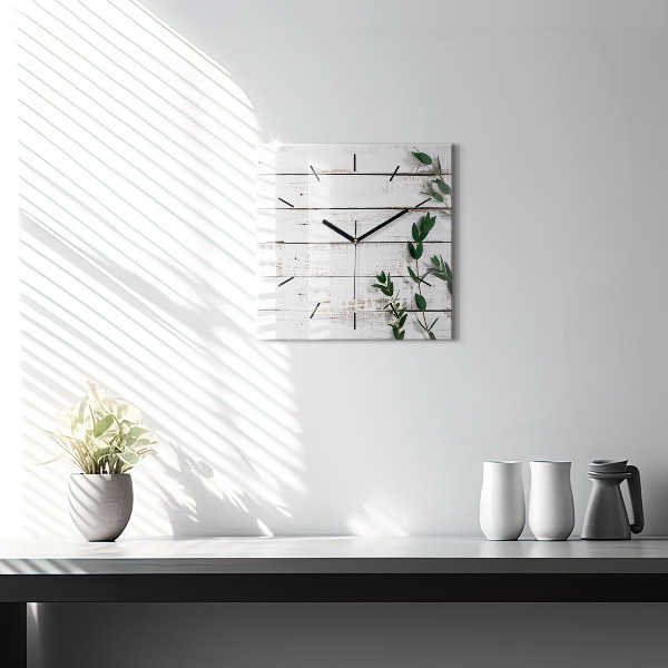 Wanduhr modern quadratisch Hölzerne Bretter
