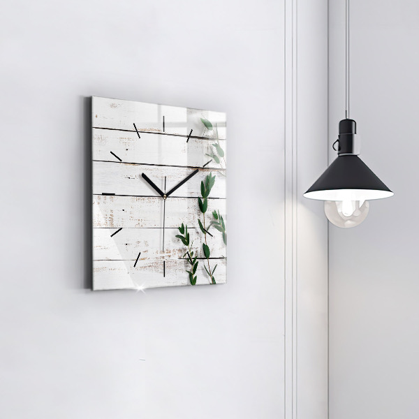 Wanduhr modern quadratisch Hölzerne Bretter