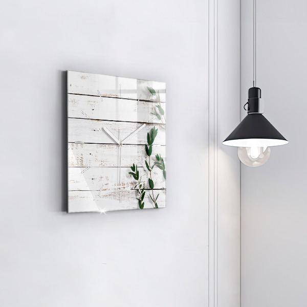 Wanduhr modern quadratisch Hölzerne Bretter