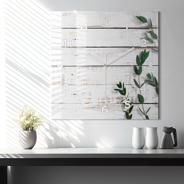 Wanduhr modern quadratisch Hölzerne Bretter