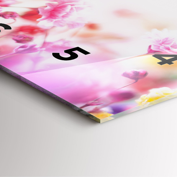 Wanduhr quadratisch mit motiv Blumen auf einer Wiese