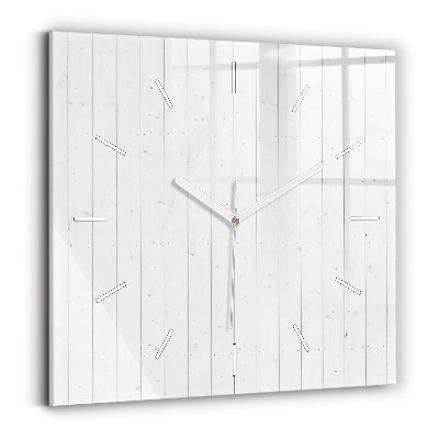 Wanduhr quadratisch Holzplatten Muster