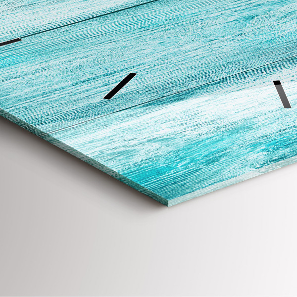 Wanduhr quadratisch Blaues altes Holz