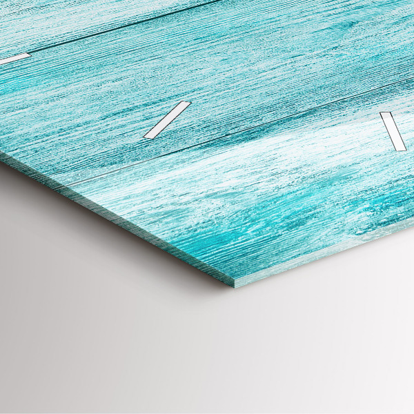 Wanduhr quadratisch Blaues altes Holz