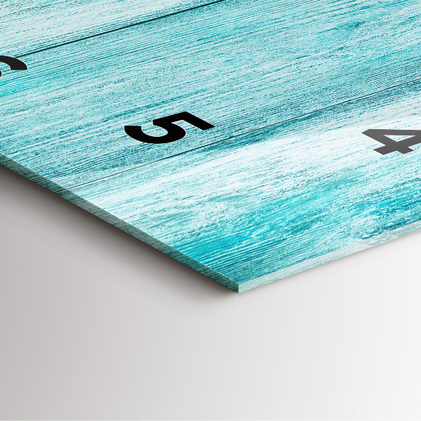 Wanduhr quadratisch Blaues altes Holz