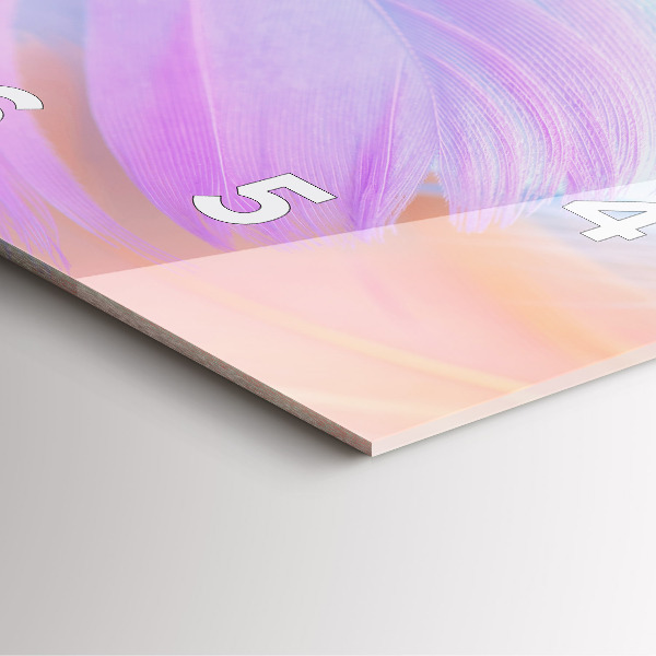 Wanduhr quadratisch Bunte Federn