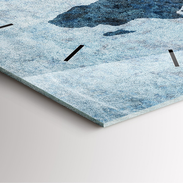 Wanduhr quadratisch Gemalte Weltkarte