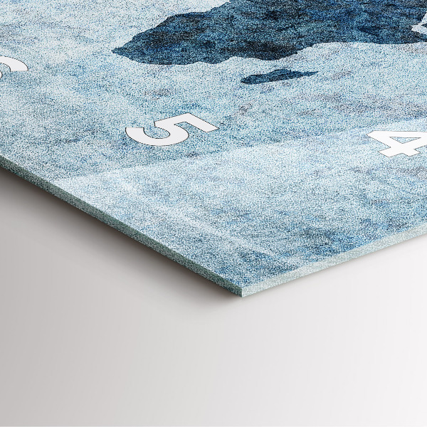 Wanduhr quadratisch Gemalte Weltkarte