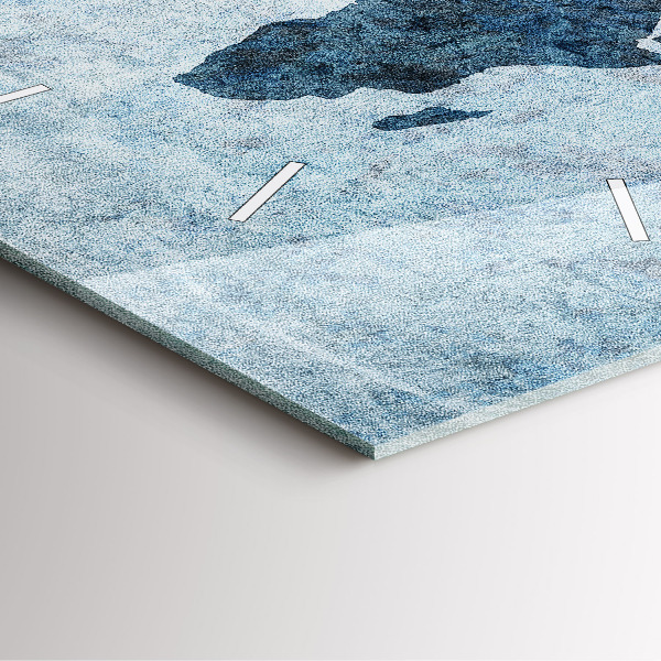 Wanduhr quadratisch Gemalte Weltkarte