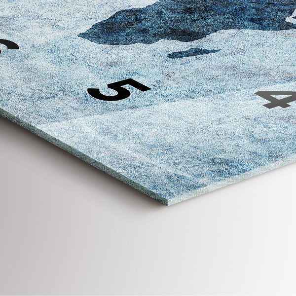 Wanduhr quadratisch Gemalte Weltkarte