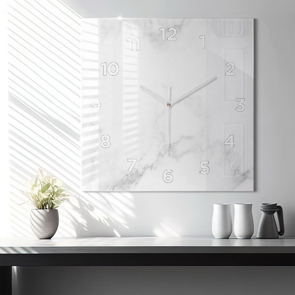 Wanduhr modern quadratisch Marmor