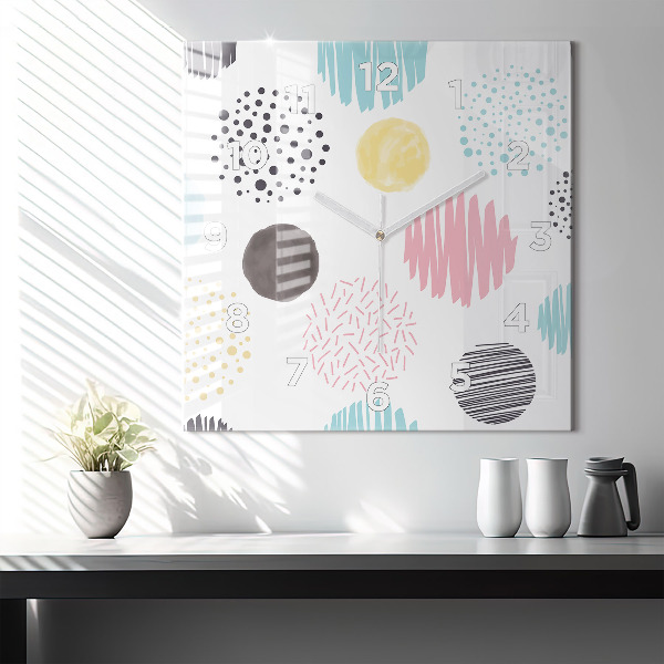 Wanduhr quadratisch mit motiv Geometrisches Muster