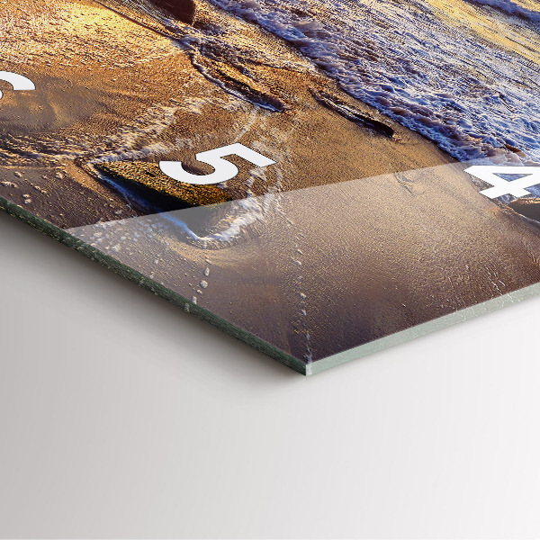 Wanduhr quadratisch mit motiv Sonnenuntergang am Strand