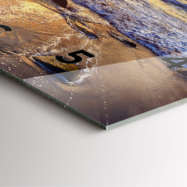 Wanduhr quadratisch mit motiv Sonnenuntergang am Strand