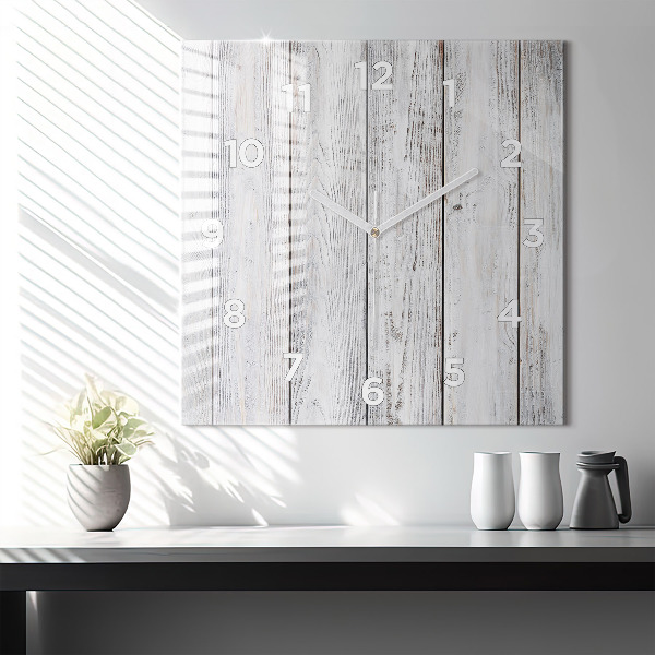 Wanduhr quadratisch mit motiv Bemalte Bretter