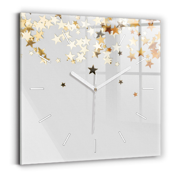Wanduhr quadratisch Sterne